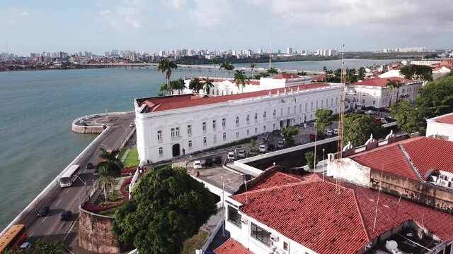 S&atilde;o Luis do Maranh&atilde;o historical old town. Aerial view of portuguese imperial style city in Brazil