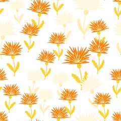 Dandelion cute seamless pattern. Hand drawn meadow background.