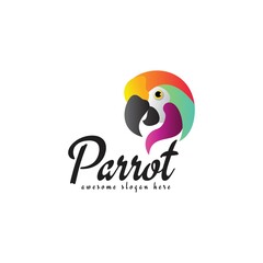 abstract parrot logo design, colorful bird logo,modern, vector, icon