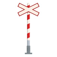 Rail road traffic icon cartoon vector. Signal barrier. Crossing stop