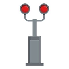 Fototapeta premium Railway signal icon cartoon vector. Train rail. Road traffic