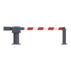Crossroad barrier icon cartoon vector. Train rail. Gate signal