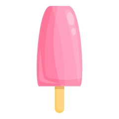 Strawberry ice cream icon cartoon vector. Summer food. Soft dessert