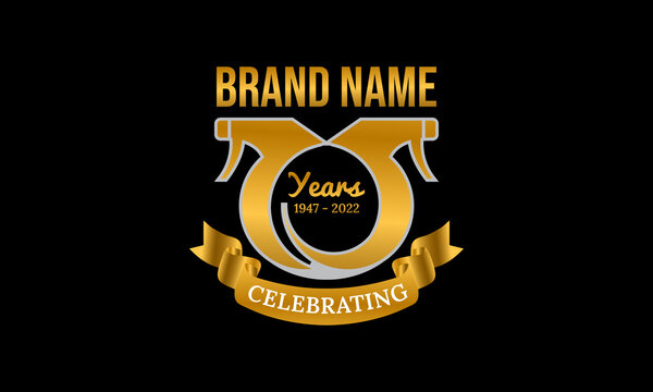 SPRAY 75 LOGO. 75 YEARS CELEBRATION LOGO ICON. SPRAY BOTTLE LOGO FORMING THE NUMBERS 75 (SEVENTY FIVE) YEARS.