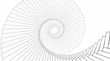 background structural spiral white background minimalism 3d render