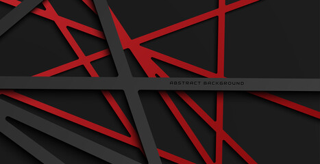 black and red background with dimension shadow and texture, luxury line background concept.