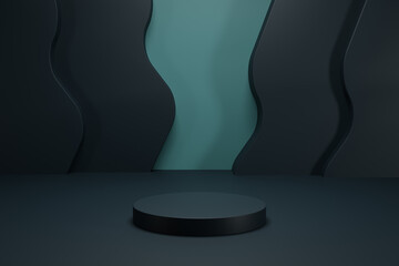 dark 3d render display podest 