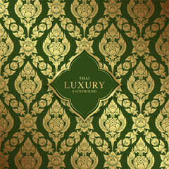 Thai art luxury temple, background pattern decoration for printing, flyers, poster, web, banner, brochure and card