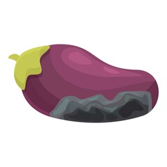 Contaminated eggplant icon cartoon vector. Microbe food. Rubbish bacillus