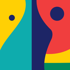 Abstract Simple Illustration Artwork With Beautiful Shapes (Vector Art)