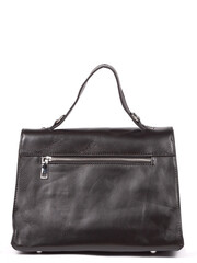 Naklejka premium Small black leather woman's fashion handbag with strap isolated on white background