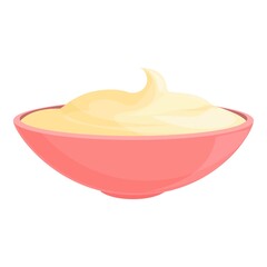 Food bowl cream icon cartoon vector. Milk product. Shop jug