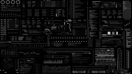 PNG Alpha.Sci Fi HUD elements 2D technology texture.Technology User Interface and data display.Control panel HUD technological infographic. - Powered by Adobe