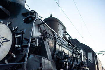 Obraz premium Old steam engine details