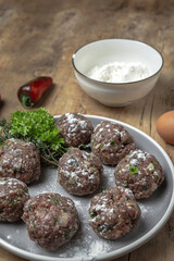 traditional homemade preparation beef and lamb meatballs recipe