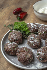 traditional homemade preparation beef and lamb meatballs recipe