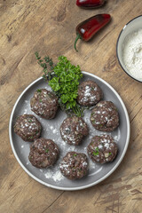 traditional homemade preparation beef and lamb meatballs recipe