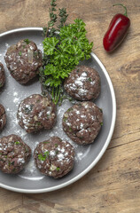traditional homemade preparation beef and lamb meatballs recipe