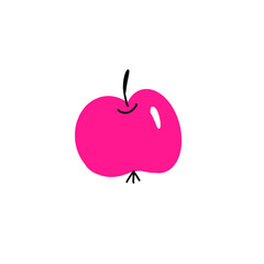 apple vector doodle illustration. Hand drawn illustration, flat design.