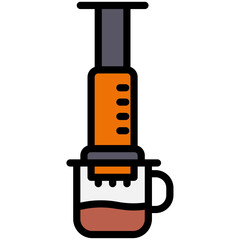 Aeropress filled line color icon