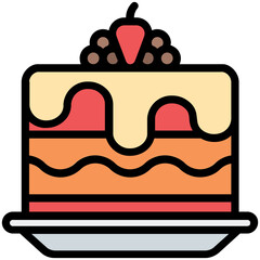 Cake filled line color icon