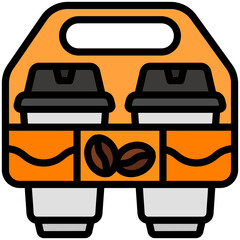 Takeaway Coffee Cup filled line color icon