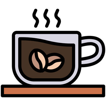 coffee cup with beans and steam clip art preview