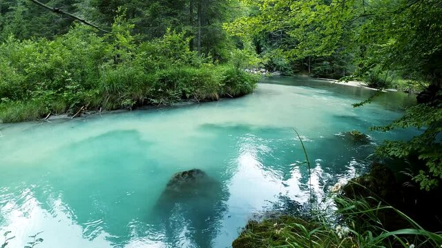 Alpine Landscape on the Turquoise River of Amola