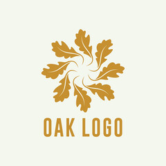 Fototapeta na wymiar Oak leaf sun vector design logo