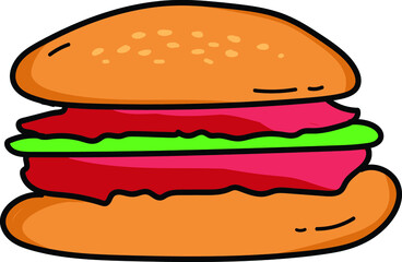 hamburger on white background