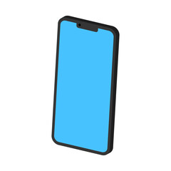Basic 3D smartphone with blue screen