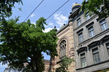 Budapest, Hungary: Dohany Street Synagogue, Great Synagogue, or Tabakgasse Synagogue, largest in Europe, built in Moorish Revival style