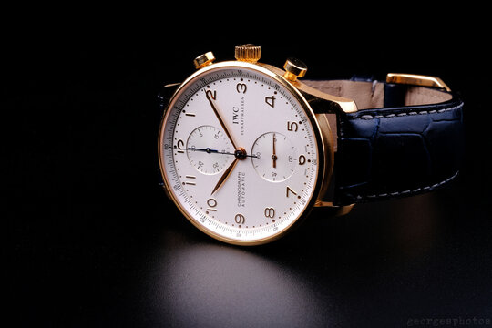 IWC Portugieser luxury yellow gold watch