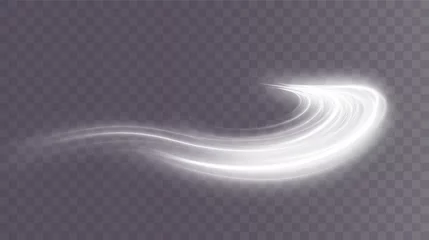 Fotobehang Light white Twirl. Curve light effect of white line. Luminous white circle. Light white pedistal, podium, platform, table. Vector PNG. Vector illustration © Sergey