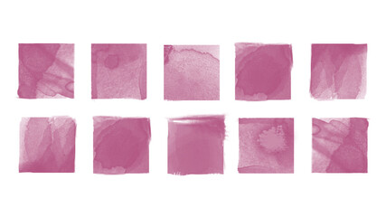 six squares of smeared of cosmetics, creating hash tags, pink grunge texture, brushstroke, smear of...
