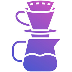 Dripper flat gradient icon