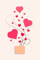 Abstract illustration vector composition hearts