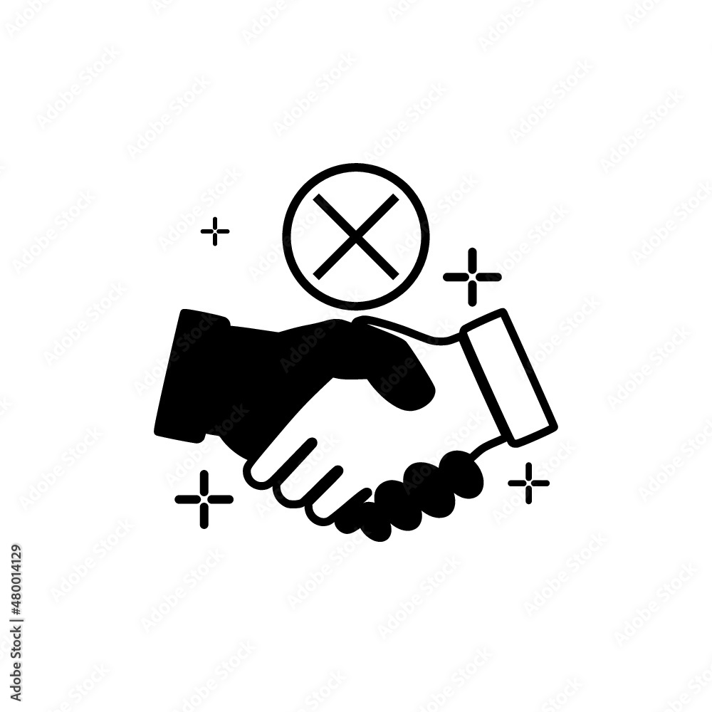 Poster No handshake icon isolated on white background