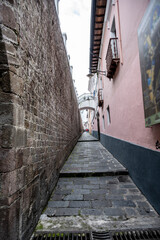fragments of sketches of street life in the center of Quito - the capital of Ecuador 