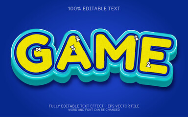 Playful and retro "GAME" text effect in bold, cartoon style. Perfect for adding a nostalgic touch to gaming or arcade-themed designs