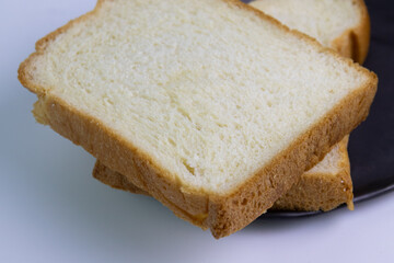 Soft bread on white background