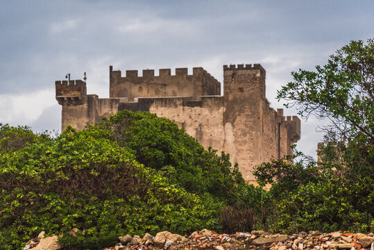 View of Falconara Sicula Castle, Butera, Caltanissetta, Sicily, Italy, Europe