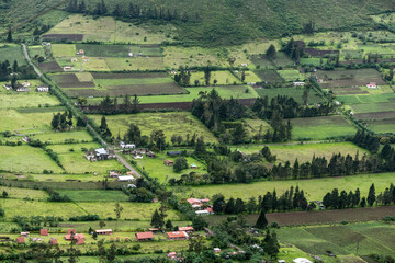 Fototapeta na wymiar mountain landscapes near volcanoes near the capital Quito 