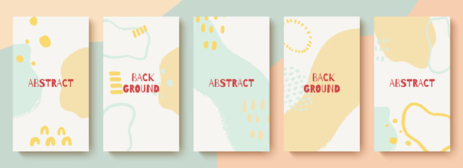 Trendy set of templates for social media. Abstract background for social media stories. Editable vector illustration.