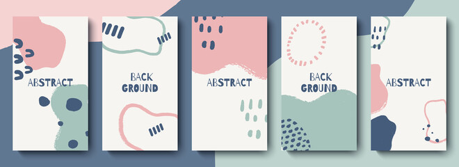 Trendy set of templates for social media. Abstract background for social media stories. Editable vector illustration.