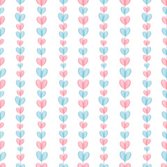 Vector seamless pattern with hearts. Pattern for fabric, wrapping paper, wallpaper, backdrop for wedding, invitation card. Valentine's day. 