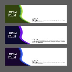 banner background, vector design in three different colors,
