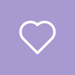 Heart icon isolated on purple background. Love symbol modern, simple, vector, icon for website design, mobile app, ui. Vector Illustration