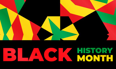 Black History Month. Celebrated annually in February in the USA and Canada, October in Great Britain . Background, poster, greeting card, banner design. 