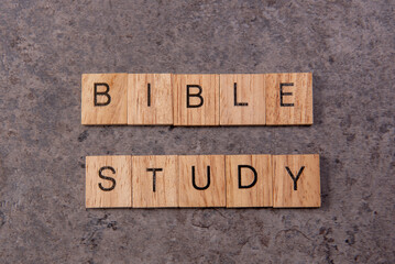 wooden words with bible study